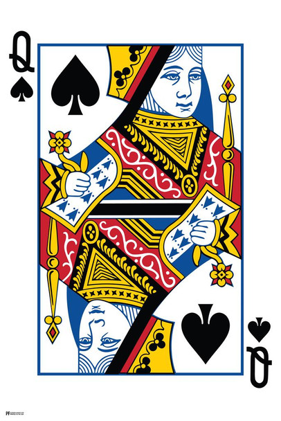 Queen of Spades Playing Card Art Poker Room Game Room Casino Gaming Face Card Blackjack Gambler Cool Wall Decor Art Print Poster 24x36