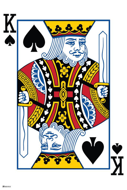King of Spades Playing Card Art Poker Room Game Room Casino Gaming Face Card Blackjack Gambler Cool Wall Decor Art Print Poster 24x36