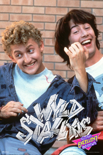 Bill and Teds Excellent Adventure Wyld Stallyns Air Guitar Funny Retro Vintage Style Classic 90s Movie Bogus Journey Cool Wall Art Print Poster 12x18