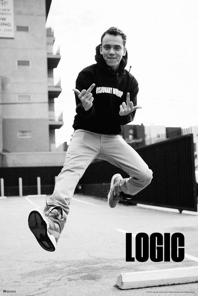 Logic Merch Middle Fingers Jump Photo Rap Posters Logic Rapper Merch Logic Merchandise Everybody Young Sinatra No Pressure YSIV Logic Glasses Bobby Tarantino Stretched Canvas Art Wall Decor 16x24