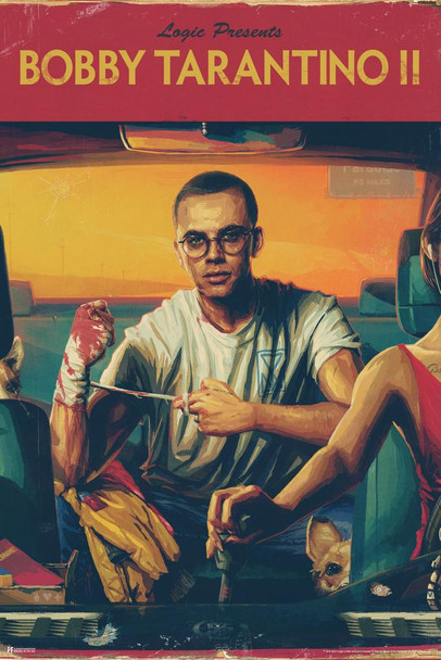 Logic Merch Bobby Tarantino II Album Cover Art Rap Posters Logic Rapper Merch Logic Merchandise Everybody Young Sinatra No Pressure YSIV Logic Glasses Stretched Canvas Art Wall Decor 16x24