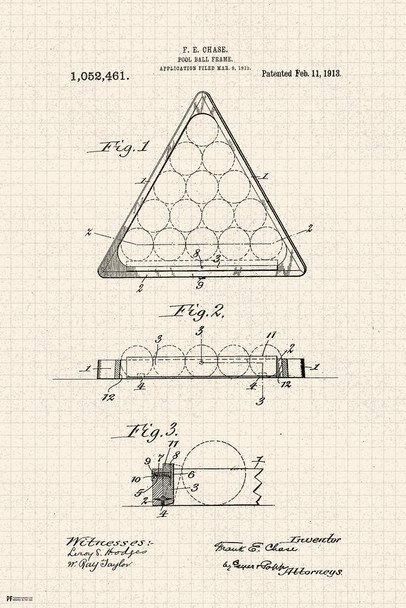 Laminated Billiards Frame Pool Ball Frame Patent Pool Table Room Decor Billiards Decor Pool Art Billiards Art Game Room Decor Pool Table Accessories Vintage Decor Man Cave Poster Dry Erase Wall Art 24x36
