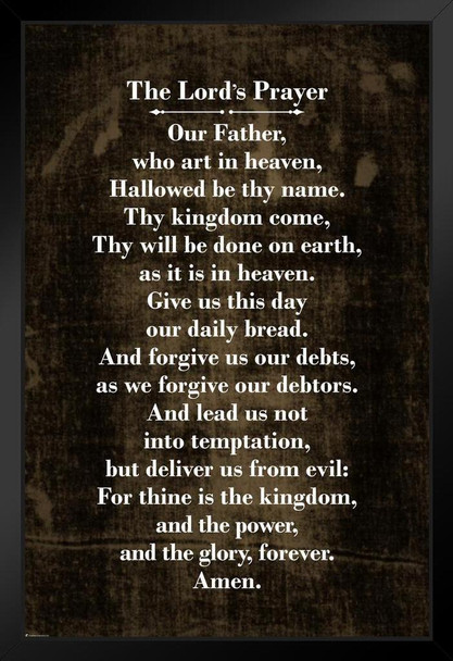 The Lords Prayer Our Father Shroud of Turin Bible Quote Spiritual Decor Motivational Poster Bible Verse Christian Wall Decor Inspirational Art Scripture Decor Stand or Hang Wood Frame Display 9x13
