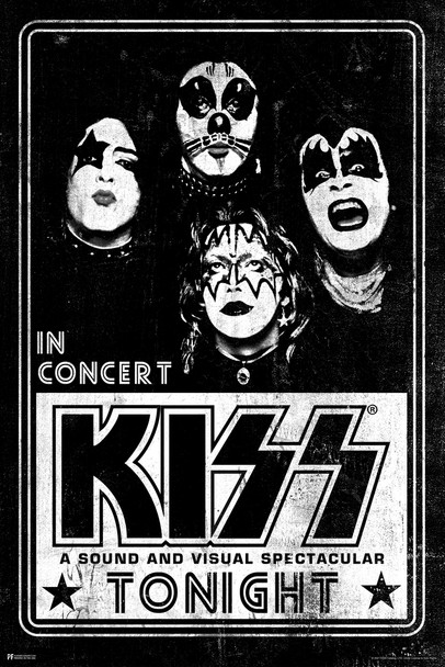 Kiss Poster Live Concert Wall Decor Rock Retro Vintage Decor Heavy Metal Wall Art Kiss Band Posters Music Posters Cool Man Cave Decor Vintage Make Up Metal Gift Cool Wall Decor Art Print Poster 12x18