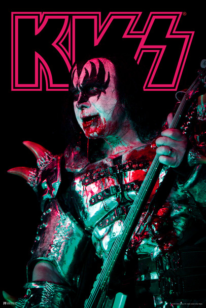 Kiss Poster Bloody Demon Live Concert Gene Simmons Kiss Band Merchandise Kiss Collectibles Kiss Memorabilia Heavy Metal Music Merch 1970s Retro Vintage Makeup Cool Wall Decor Art Print Poster 12x18