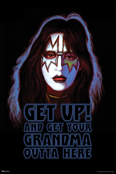 Kiss Poster Spaceman Ace Frehley Solo Album Get Up and Get Your Grandma Out Of Here Kiss Band Merchandise Kiss Collectibles Kiss Memorabilia Heavy Metal Merch Cool Wall Decor Art Print Poster 12x18