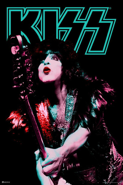 Laminated Kiss Poster Starchild Duotone Live Paul Stanley Kiss Band Merchandise Kiss Collectibles Kiss Memorabilia Heavy Metal Music Merch 1970s Retro Vintage Makeup Poster Dry Erase Sign 24x36