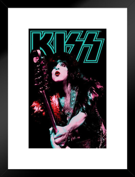 Kiss Poster Starchild Duotone Live Paul Stanley Kiss Band Merchandise Kiss Collectibles Kiss Memorabilia Heavy Metal Music Merch 1970s Retro Vintage Makeup Matted Framed Art Wall Decor 20x26