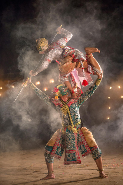 Khon Thai Performing Art of Ramayana Story Dancing Photo Photograph Cool Wall Decor Art Print Poster 12x18