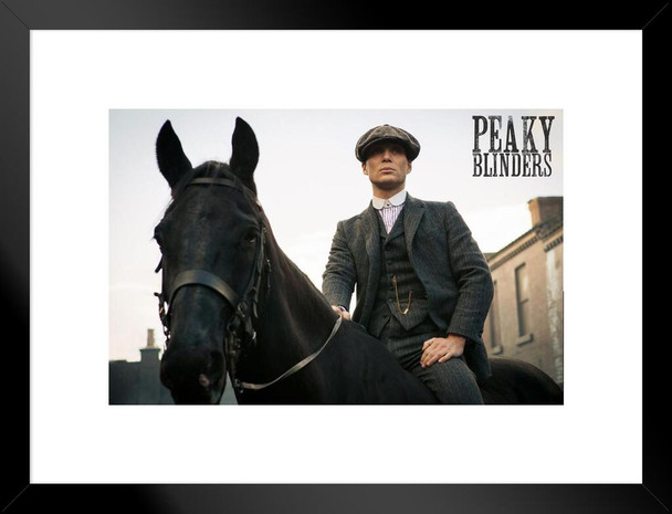 Peaky Blinders Poster Tommy Riding on a Horse Thomas Shelby Peaky Blinders Merchandise Peaky Blinders Print Shelby Company Limited Tommy Television Series TV Matted Framed Art Wall Decor 20x26