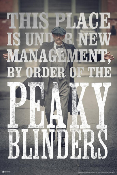 Peaky Blinders Poster Under New Management by Order of the Peaky Blinders Merchandise Peaky Blinders Print Shelby Company Limited Tommy Television Series TV Show Stretched Canvas Art Wall Decor 16x24