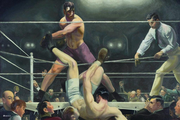 Jack Dempsey vs Luis Firpo by George Bellows Painting Jack Dempsey Boxing Poster Classic Fight Poster Boxing Painting Boxing Gym Vintage Boxing Art Man Cave Art Stretched Canvas Art Wall Decor 16x24