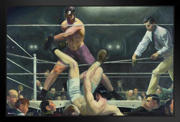 Jack Dempsey vs Luis Firpo by George Bellows Painting Jack Dempsey Boxing Poster Classic Fight Poster Boxing Painting Boxing Gym Vintage Boxing Art Man Cave Art Stand or Hang Wood Frame Display 9x13
