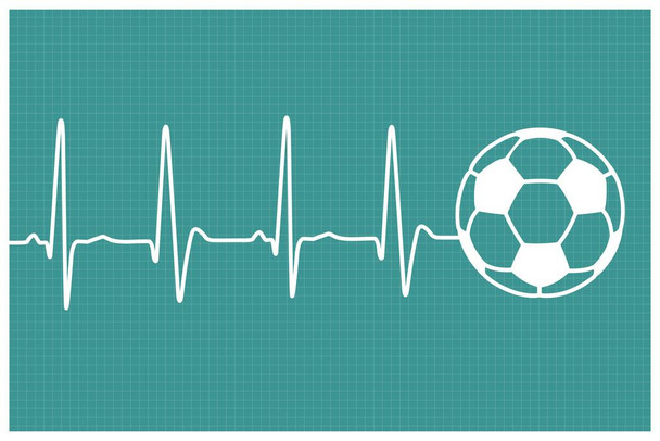 Soccer Player Heartbeat Football Futbol Sports Athlete Bedroom Decor Inspirational Wall Art Motivational Poster Boys Room Girls Room Game Room Decor Stretched Canvas Art Wall Decor 16x24