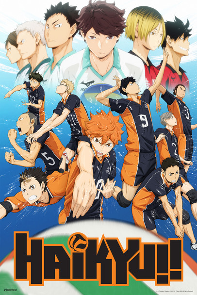 Haikyuu Poster Season 1 Key Art English Anime Stuff Haikyuu Manga Haikyu Anime Poster Crunchyroll Streaming Anime Merch Animated Series Show Karasuno Volleyball Cool Wall Decor Art Print Poster 12x18