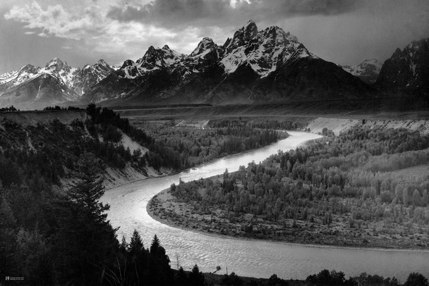 Ansel Adams Print Snake River Overlook Grand Tetons National Park Wyoming Mountains Black and White Photography Nature Home Decor Room Decor Landscape Photo Cool Wall Decor Art Print Poster 18x12
