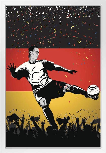 Germany Soccer player Sports White Wood Framed Poster 14x20