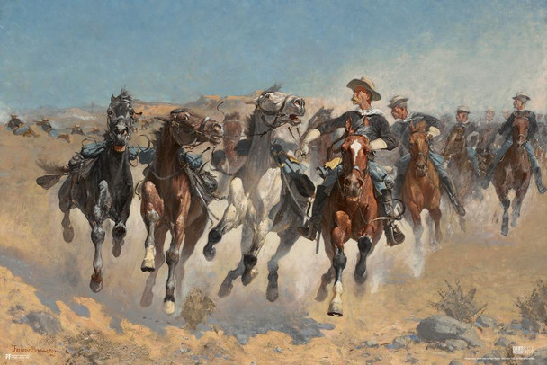 Laminated Dismounted The Fourth Troopers Moving the Led Horses Frederic Remington Painting Remington Prints Western Decor Cowboy Decor Horses Western Painting Roping Poster Dry Erase Sign 24x36