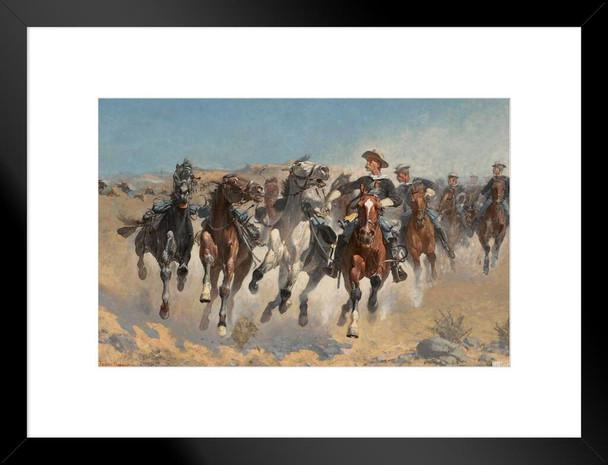 Dismounted The Fourth Troopers Moving the Led Horses Frederic Remington Painting Remington Prints Western Decor Cowboy Decor Horses Western Painting Roping Matted Framed Art Wall Decor 20x26