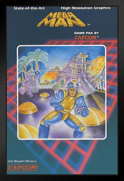 Mega Man NES Cover Box Art Video Game Video Gamer Classic Retro Vintage 80s Gaming MegaMan Capcom Legacy Collection Megaman 11 Mega Man X Dr Wily Art Print Stand or Hang Wood Frame Display 9x13