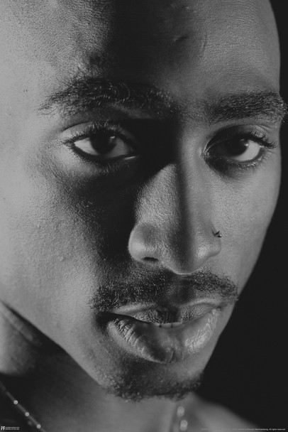 Tupac Posters 2Pac Poster Close Up Black and White 90s Hip Hop Rapper Posters For Room Aesthetic Mid 90s 2Pac Memorabilia Rap Posters Music Merchandise Merch Cool Wall Decor Art Print Poster 12x18