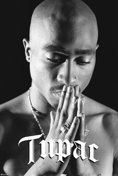 Tupac Poster 2Pac Praying Hip Hop Music Rapper 90s Rap 2 Pac Posters For Bedroom Cool Wall Art Print Poster 24x36