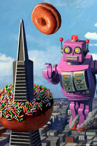 Robot R&R by Eric Joyner Cool Wall Decor Art Print Poster 12x18