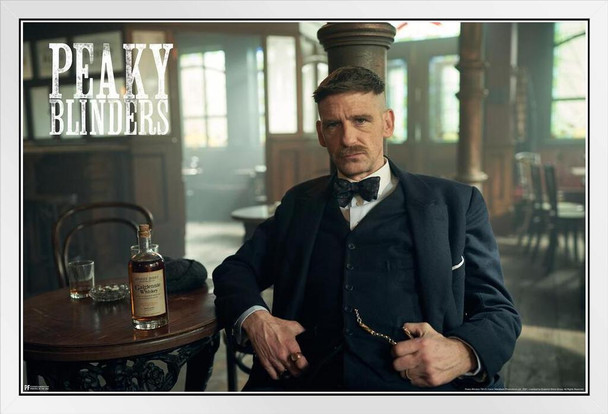 Peaky Blinders Poster Arthur Shelby Peaky Blinders Merchandise Peaky Blinders Print Shelby Company Limited Tommy Television Series TV Show Paul Anderson White Wood Framed Art Poster 14x20