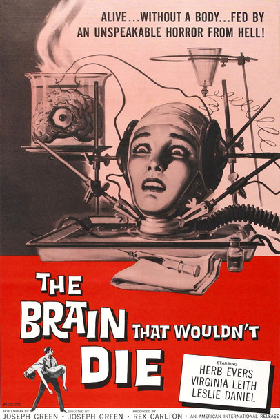 The Brain That Wouldnt Die Retro Vintage Horror Movie Merchandise Spooky Halloween Decorations Halloween Decor SciFi Science Fiction Theater Creepy Kitsch 1962 Cool Wall Decor Art Print Poster 12x18