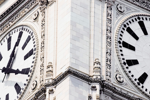 Clock Tower of Wrigley Building Chicago Illinois Close Up Photo Photograph Cool Wall Decor Art Print Poster 18x12