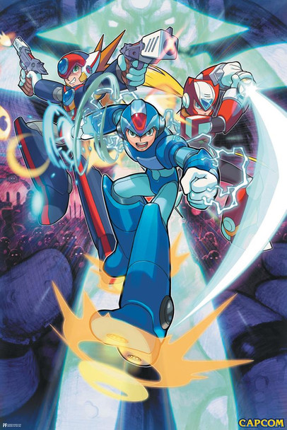 Mega Man X Art Video Game Video Gamer Classic Retro Vintage 90s Gaming MegaMan Capcom Legacy Collection Megaman 11 Mega Man X Dr Wily Thick Paper Sign Print Picture 8x12