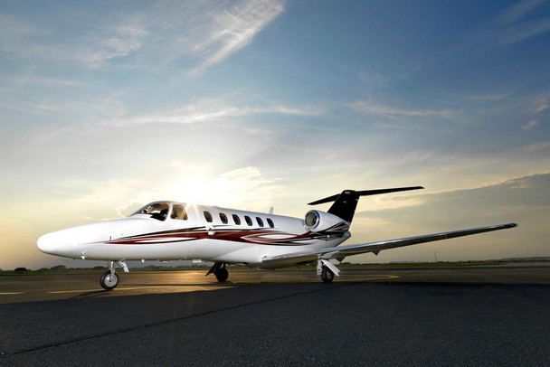 Laminated Private Plane Business Jet Airplane on Tarmac Airport Travel Photo Photograph Poster Dry Erase Wall Art 12x18