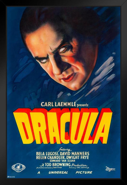 Dracula 1931 Bela Lugosi Retro Vintage Horror Movie Poster Horror Movie Merchandise Horror Decor Classic Monster Memorabilia Spooky Scary Halloween Decorations Stand or Hang Wood Frame Display 9x13