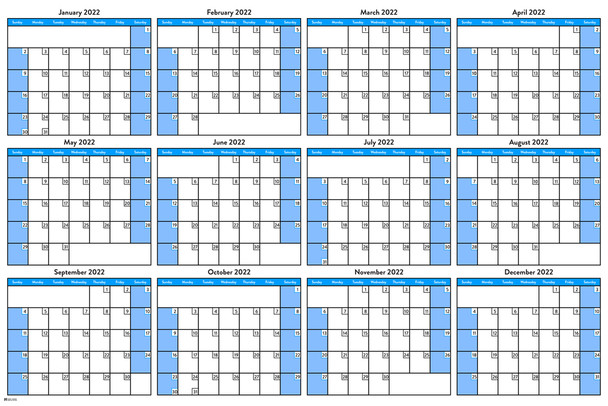 Any Year Wall Calendar Planner Large 12 Month Annual Yearly Wall Chart Year Classroom Office Academic Scheduling Family Planning Agenda Horizontal Cool Wall Art Print Poster 12x18