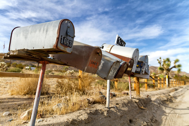 Mailboxes In The Desert Rural California Scene Photo Photograph Cool Wall Decor Art Print Poster 18x12