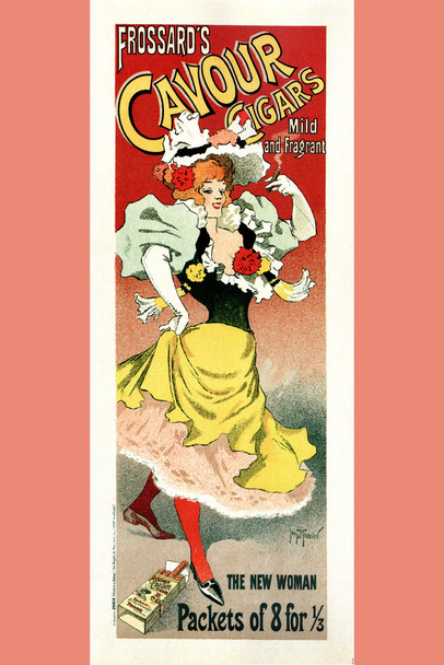 Cavour Cigars Smoking Vintage Illustration Travel Art Deco Vintage French Wall Art Nouveau French Advertising Vintage Poster Prints Art Nouveau Decor Cool Wall Decor Art Print Poster 12x18