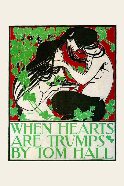 When Hearts Are Trumps Tom Hall Vintage Illustration Mucha Art Deco Vintage French Wall Art Nouveau 1920 French Advertising Cool Wall Decor Art Print Poster 12x18