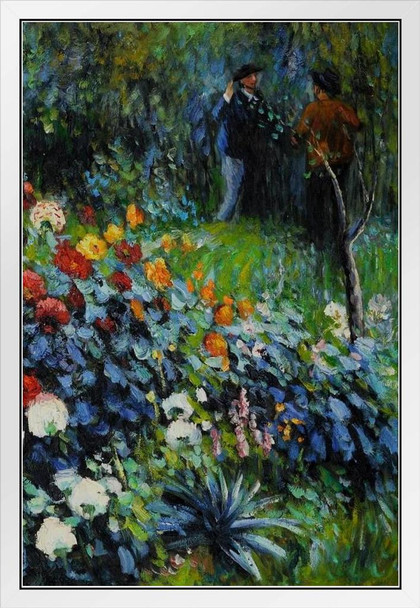 Pierre Auguste Renoir The Garden In The Rue Cortot Realism Romantic Artwork Renoir Canvas Wall Art French Impressionist Art Posters Wall Decor Landscape Posters White Wood Framed Poster 14x20