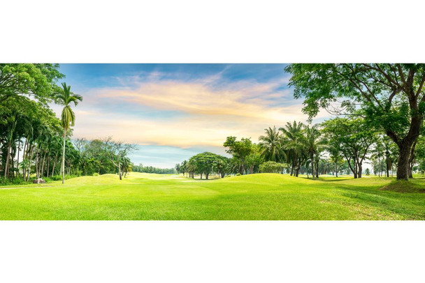 Laminated Beautiful Golf Course Fairway Photo Landscape Panoramic Poster Dry Erase Sign 36x12