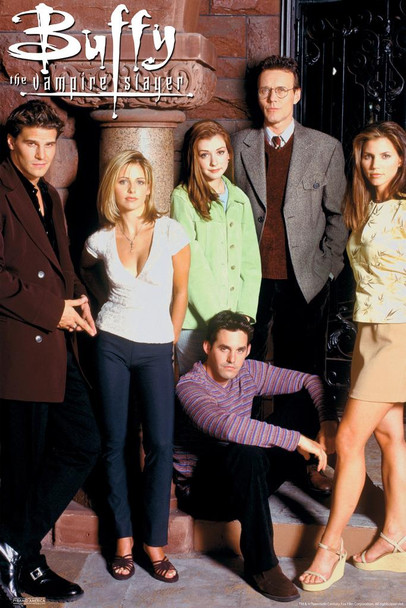 Buffy The Vampire Slayer Group Season 2 90s TV Show Series Horror Stretched Canvas Art Wall Decor 16x24