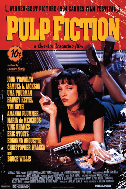 Pulp Fiction Uma Thurman Smoking Movie Stretched Canvas Art Wall Decor 16x24