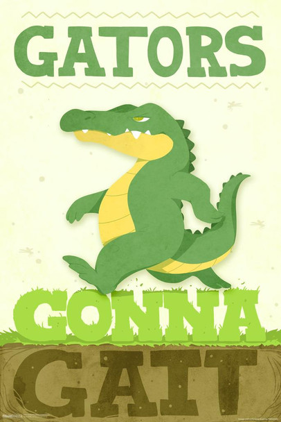 Gators Gonna Gate Funny Stretched Canvas Art Wall Decor 16x24