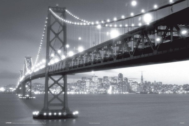 San Francisco Bay Bridge Photography Stretched Canvas Art Wall Decor 24x16