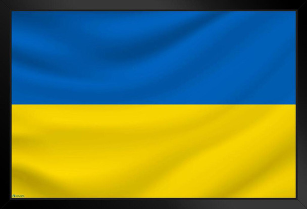 Ukraine Waving Flag Support Ukrainian Independence President Zelenskyy Ghost of Kyiv Resistance Pride Stand or Hang Wood Frame Display 9x13