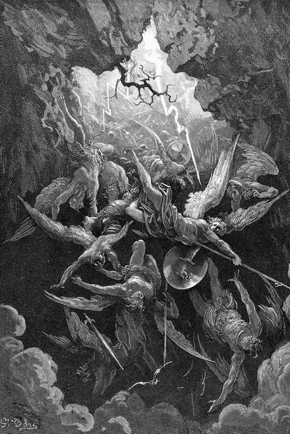The Mouth of Hell Engraving by Gustave Dore Poster Paradise Lost Book Print Vintage French Artist Cool Wall Decor Art Print Poster 16x24