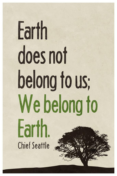 We Belong To The Earth Day Poster Chief Seattle Quote Save Our Earth Planet Famous Motivational Inspirational Cool Wall Decor Art Print Poster 16x24