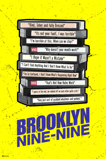 Brooklyn 99 VHS Tapes Quotes Wall Art Print Poster Brooklyn Nine Nine Movie Poster American Police Sitcom Home Decor Gifts Cool Wall Decor Art Print Poster 12x18