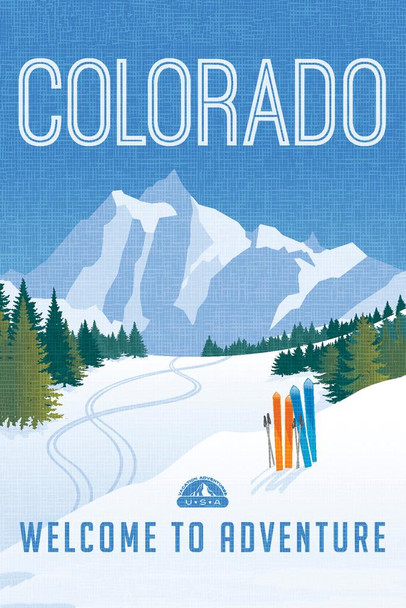 Colorado Welcome To Adventure Retro Travel Art Cool Wall Decor Art Print Poster 16x24