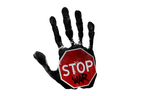 Stop War Hand Graffiti Peace Sign Cool Wall Decor Art Print Poster 24x16