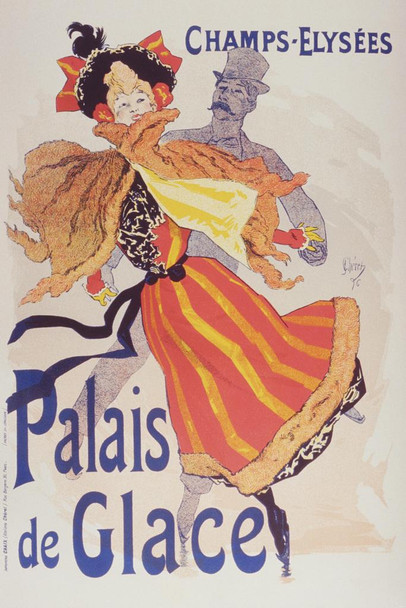 Palais De Glace Iceskating Champs Elysees Vintage Illustration Art Deco Vintage French Wall Art Nouveau 1920 French Advertising Vintage Poster Prints Cool Wall Art Print Poster 16x24